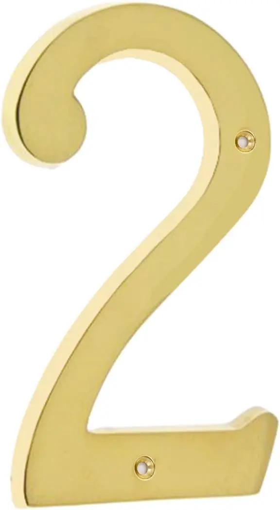 Hardware A200 4 Inch Brass Bright Brass House Number 1