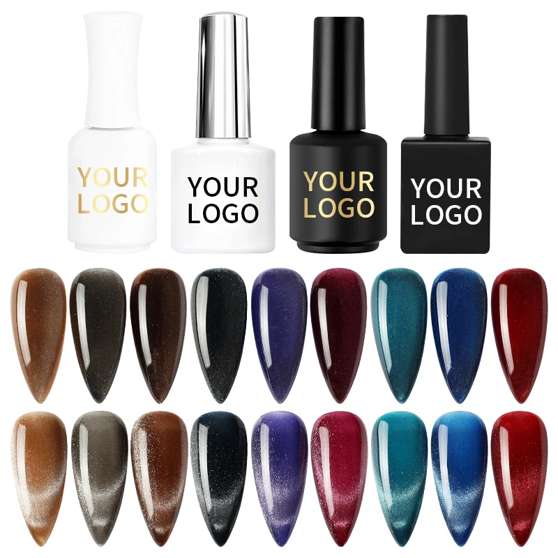 China factory private label new style 5d color uv nail art gel kit set magnetic 9D cat eye gel polish semi-permanent enamel