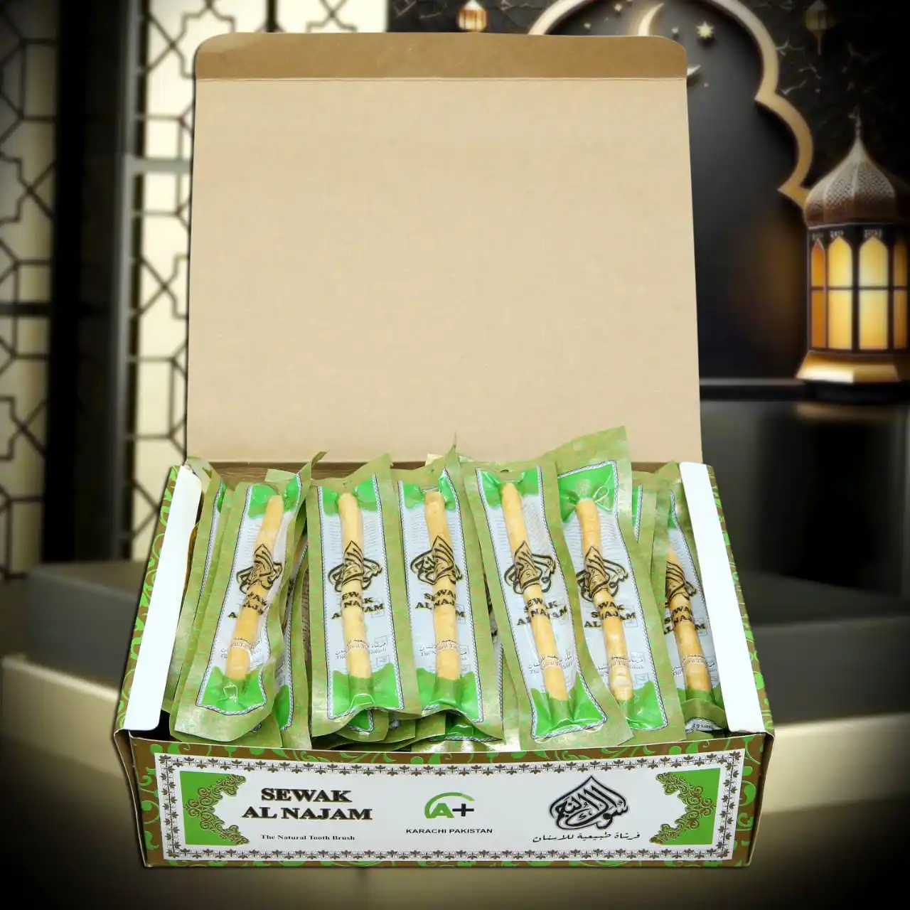 Мятный вкус Sewak Al Najam Miswak: Премиум-качество для ухода за зубами доступно по конкурентоспособным рыночным ценам.