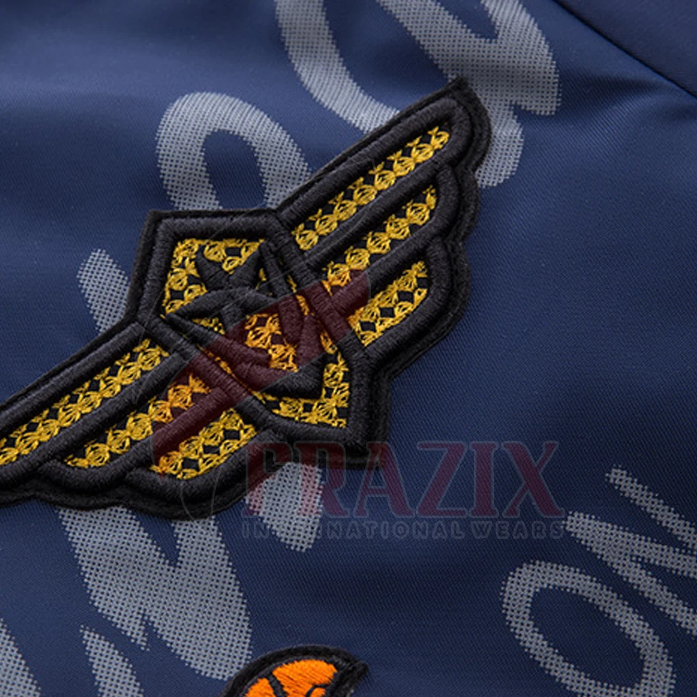 Custom Wholesale 100% Polyester Satin Bomber Baseball Winter Jacket