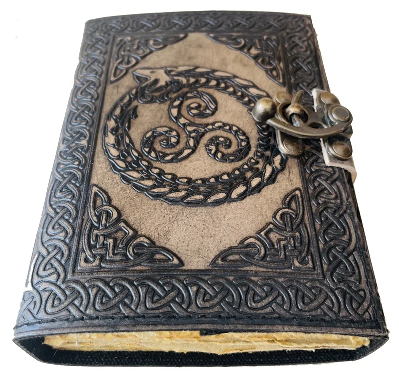 Genuine Dragon Leather Journal Notebook Note Book Diary Hardcover Cover Embossing Antique charcoal planner Writing Gift Diary