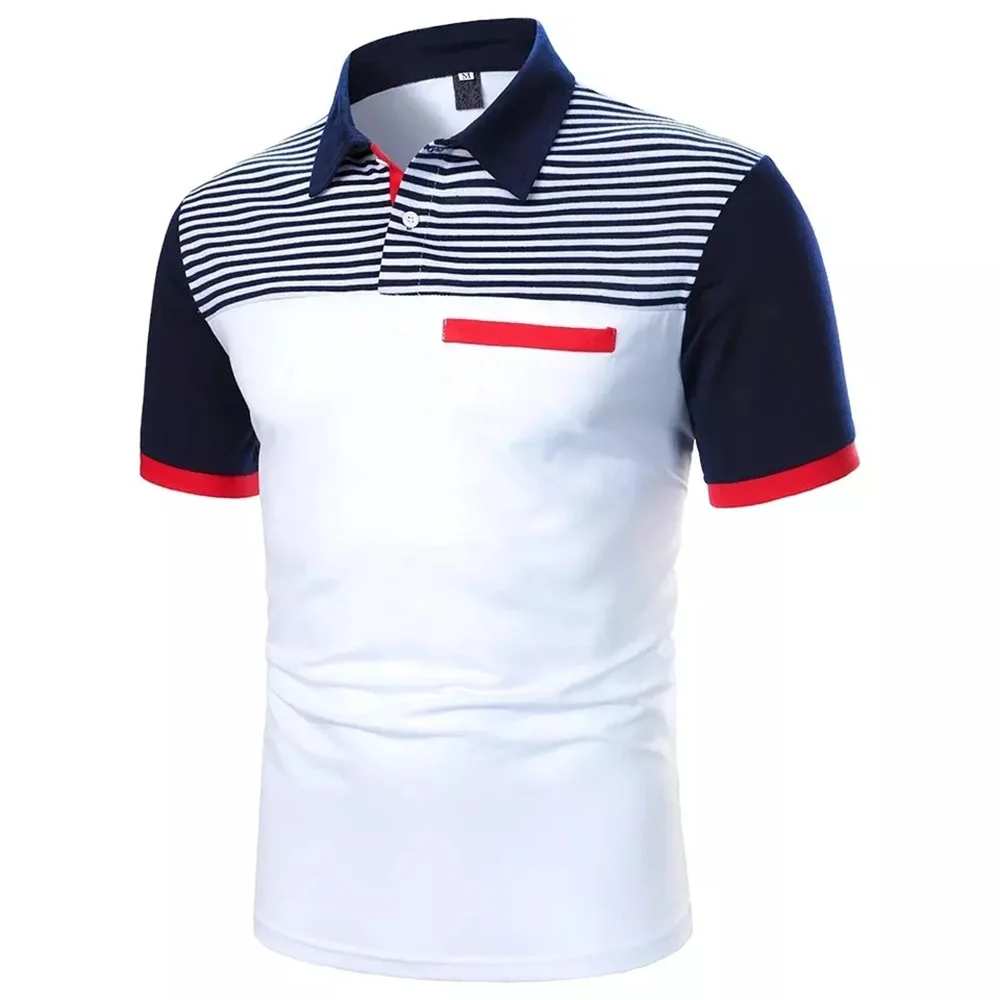 Cotton Wholesale Men T-shirts Stitching Sports Tight Men Polo Shirts Plain Golf Polo Blank T Shirt Comfortable