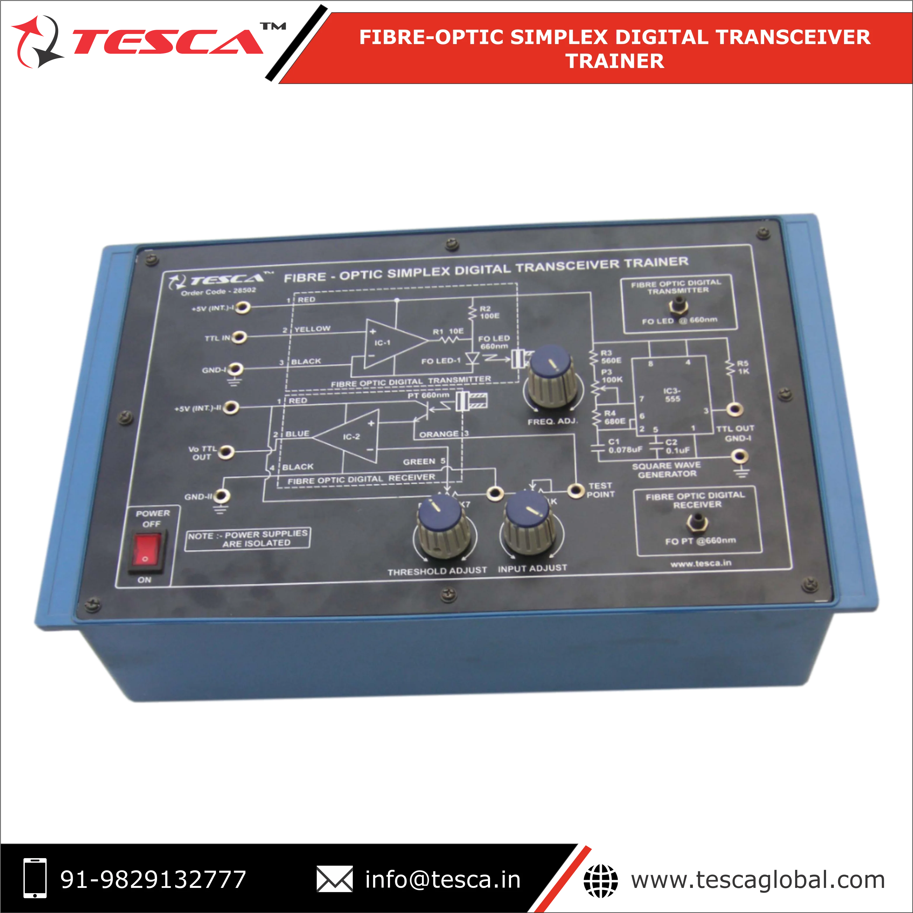 Fibre-Optic Simplex Digital Transceiver Trainer