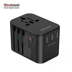 Wontravel Новый 35,5 Вт PD 3 USB Универсальный дорожный адаптер с несколькими разъемами адаптер для путешествий со всего мира Type C