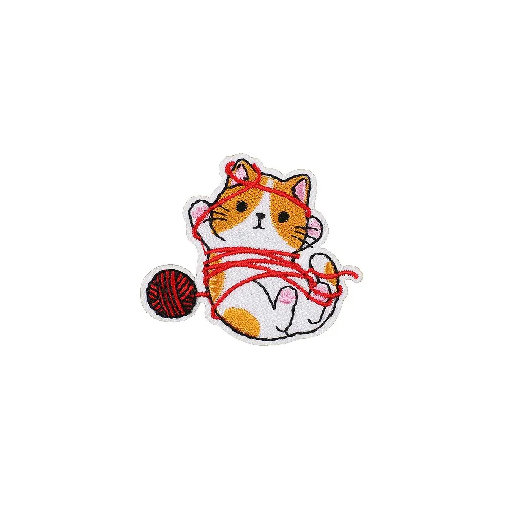 Custom Cute Cat Design Embroidery Patch Best Selling Custom Iron on Embroidery Patches for Jackets