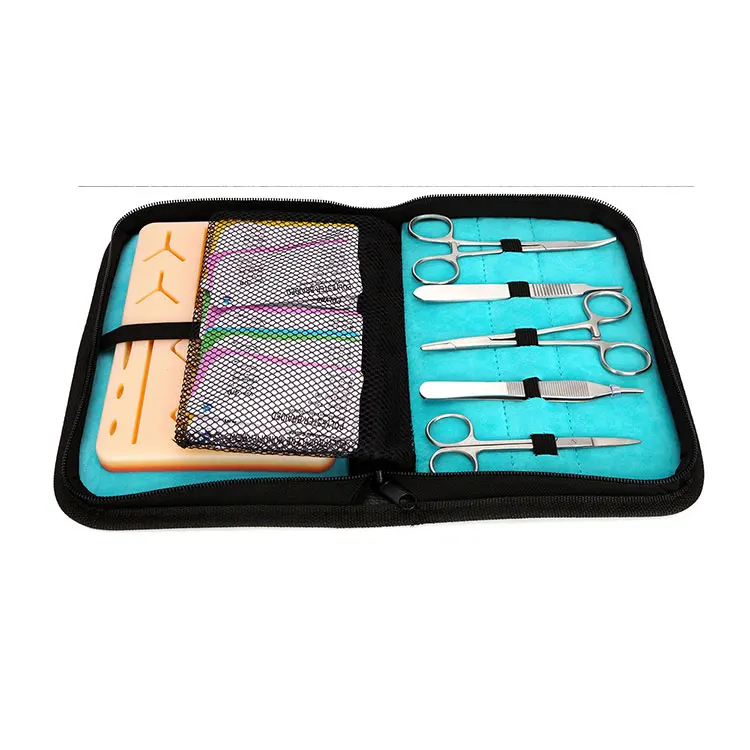 Set of 13 Pieces Professional Basic Surgical Forceps Scissors Needle Holder Kit Stainless Steel Box Instruments