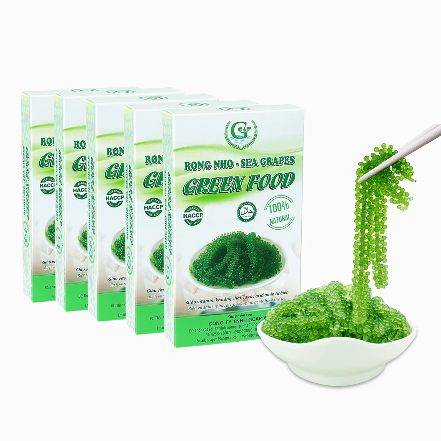 Special Vietnam Origin Seagrape Low MOQ Haccp Certification Salted Dried Nori Seaweed in Carton Box Packaging