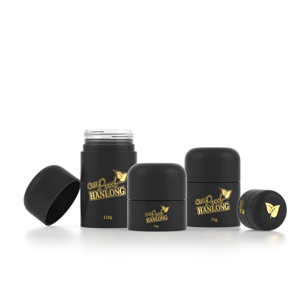 Customized Printing 5g 50g 70g 110g Child Resistant Lid Airtight Container Jar Flower Stash Storage Childproof Glass Jar