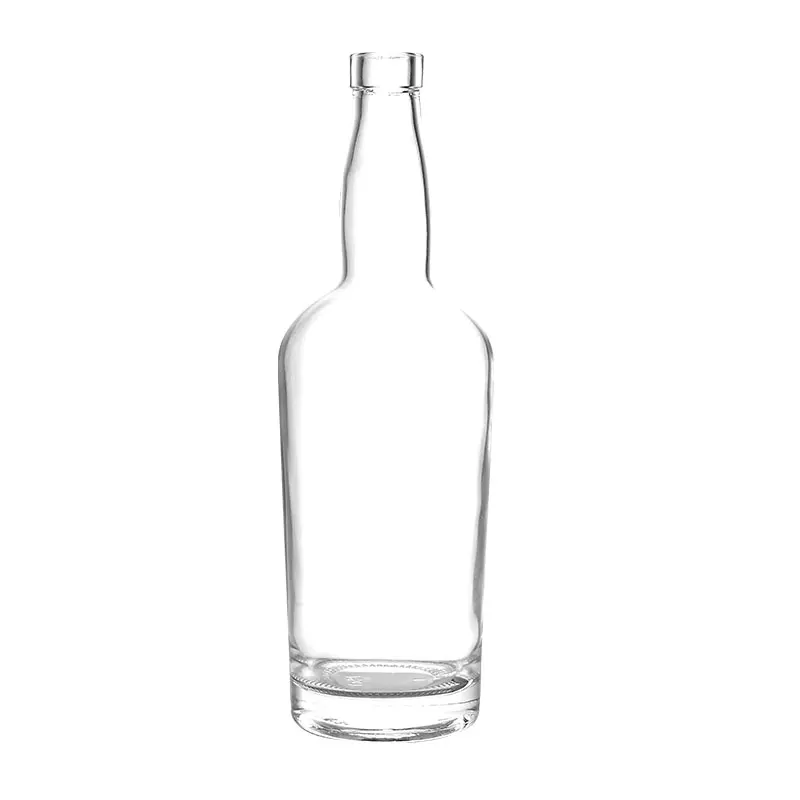 750 mL Round 18.5 mm Bar Top Bulb Neck Eco Tennessee Glass Bottles for Premium Whiskey, Rum, Distilled Spirits