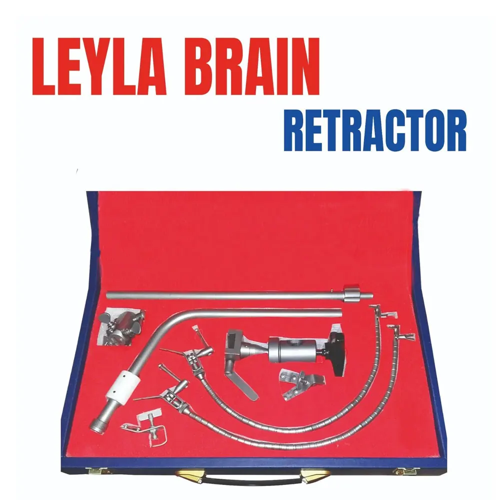 Yasargil (Leyla) Brain Retractor Neurosurgery Flexible arms COMPLETE SET with carry Wooden box Surgical Instruments