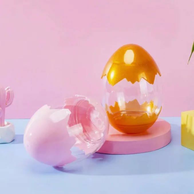 New Style 500ml 16 oz Egg shell shaped Boba Tea Jar Soft Drink Beverage Plastic Juice And Water Bottle with Cap