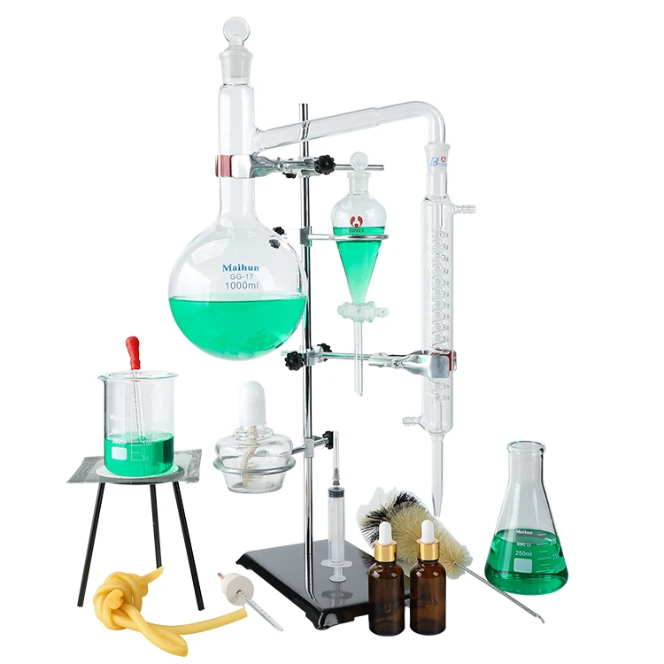 factory direct sale 1000ml distillation glassware set Laboratory glassware Water Purifier Distiller Glassware kit