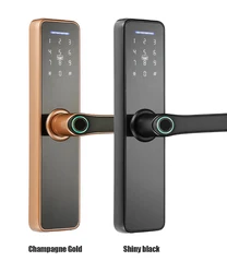 Hotel Security Digital Fingerprint Handle Electronic Lock TTlock BLE WIFI Tuya Waterproof Smart Door Lock with Wifi