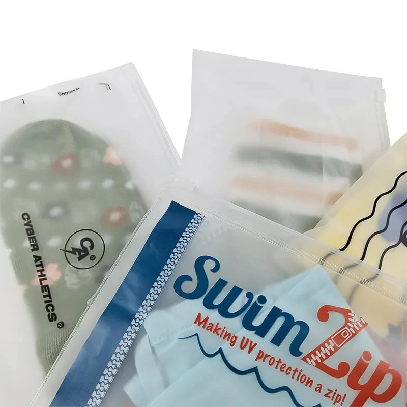 Biodegradable Frosted Matte Ziplock Bag Resealable Waterproof EVA CPE PVC Towel Dress T-shirt Clothes Packaging Bags