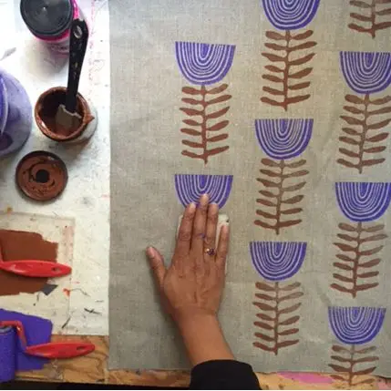 100% Pure European Linen Handloom Hand Spun Wooden Hand Block Printed Fabric