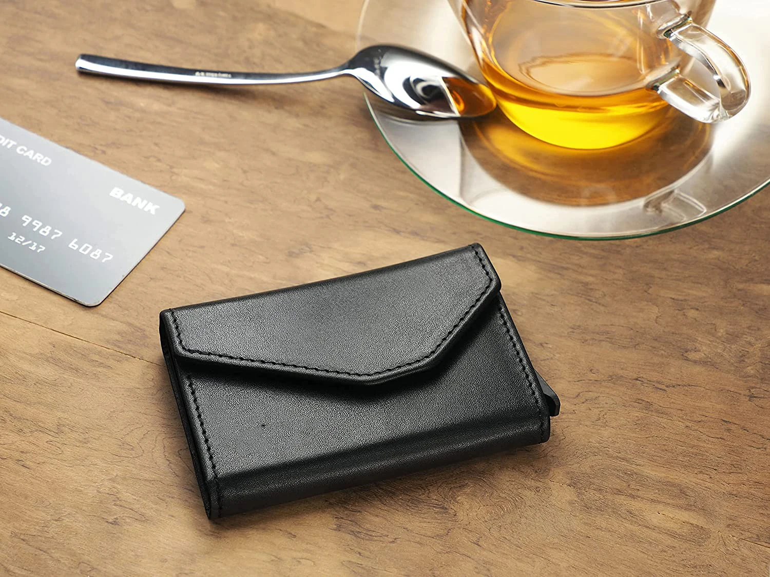 2022 Slim Wallet with Coin Compartment Pop Up Aluminum Card Holder RFID Protection Smart Wallet