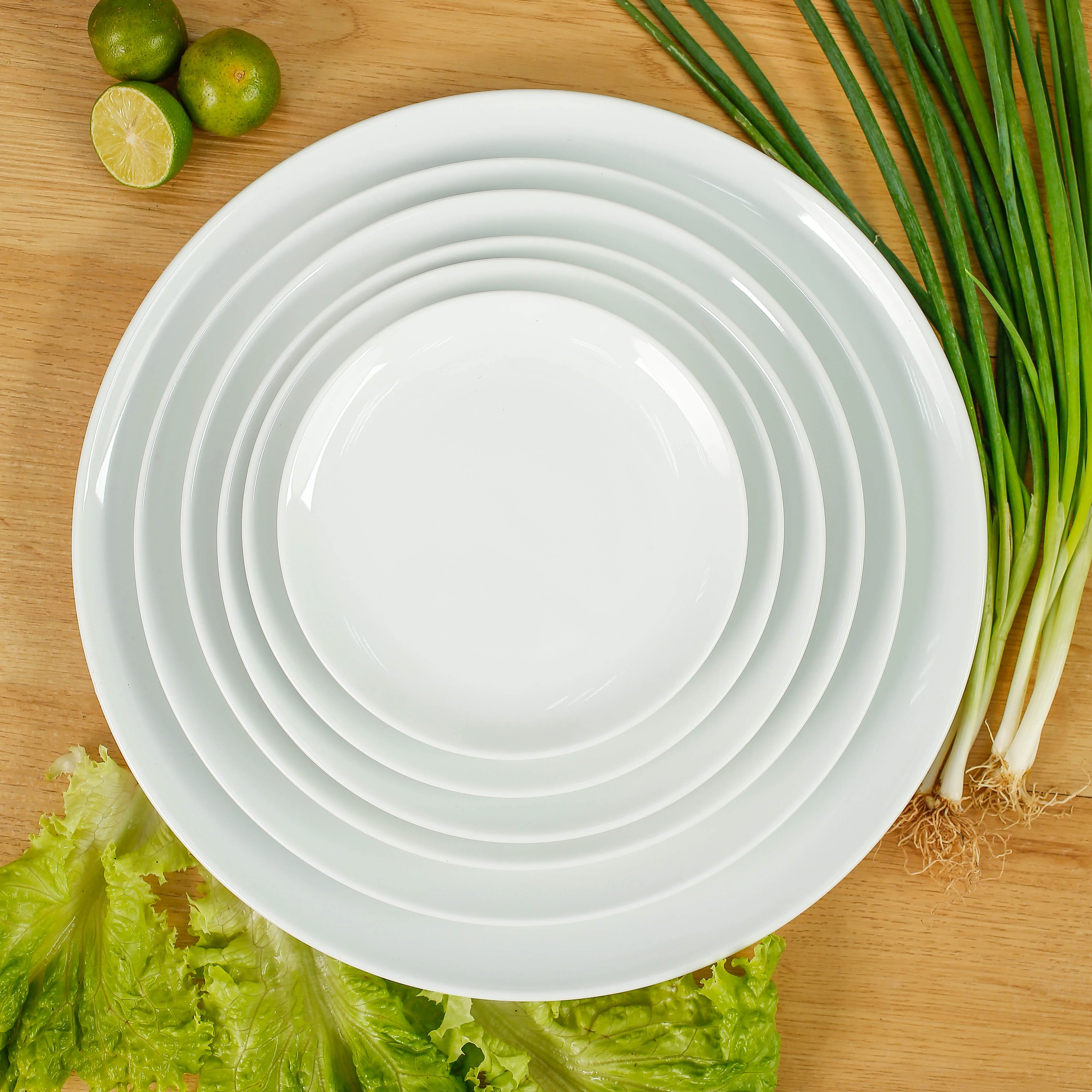 OEM 8' Round dinner plate porcelain tableware for high quality hotels and restaurants wholesale porcelain manufacture