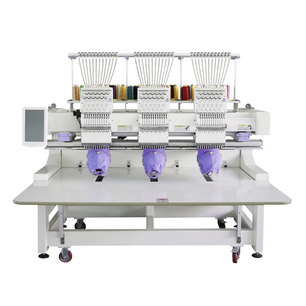 REHOW high effciency two heads double head hat t-shirt flat embroidery machine price 12 needle automatic computerized embroidery