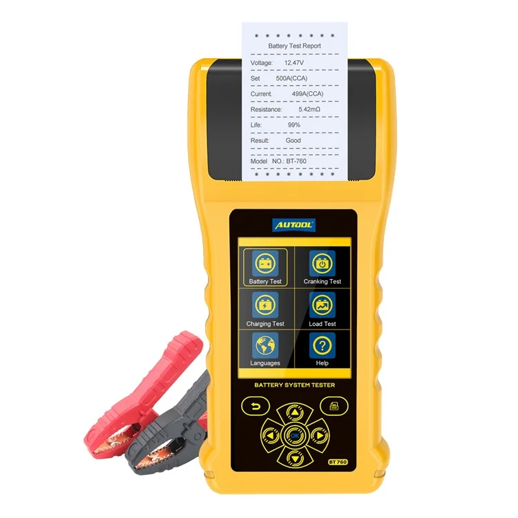 6- 32V Load Battery Analyzer Tester  AUTOOL BT760 Color Screen Car Battery Tester with Printer