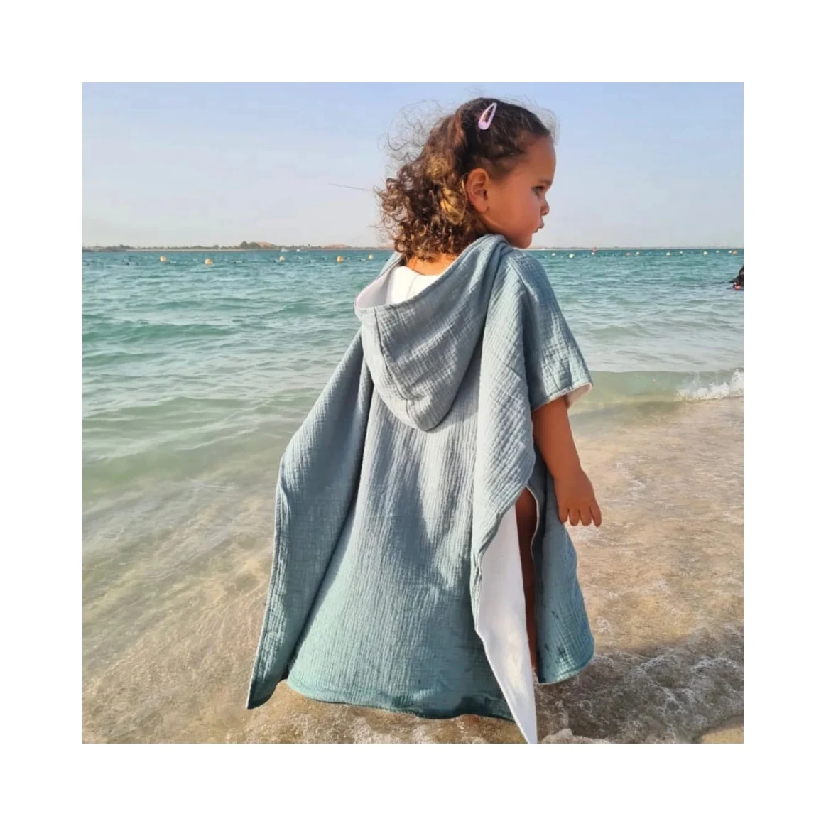 Summer Custom Baby Poncho Bath Towel Cotton Terry Quick Dry Beach Towel Sustainable Wholesale Baby Hooded Beach Poncho for Kids