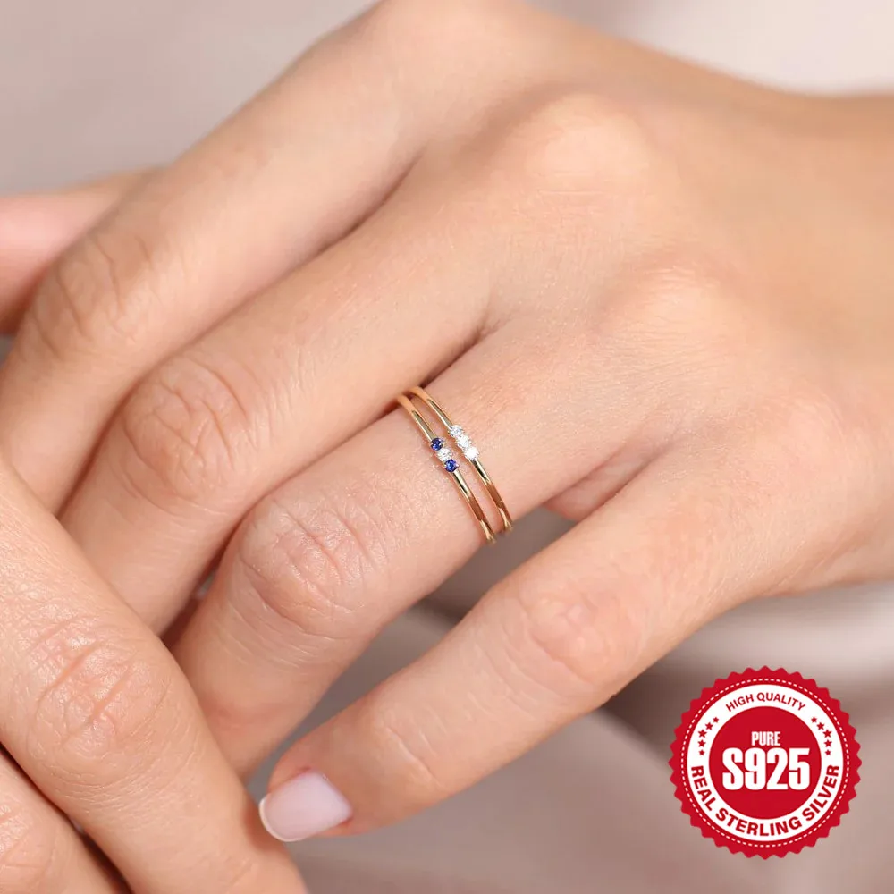 Fashion Classic Versatile Rings Custom Competitive Set Diamond Ring Silver Ring Beautiful  Golden 925 Silver