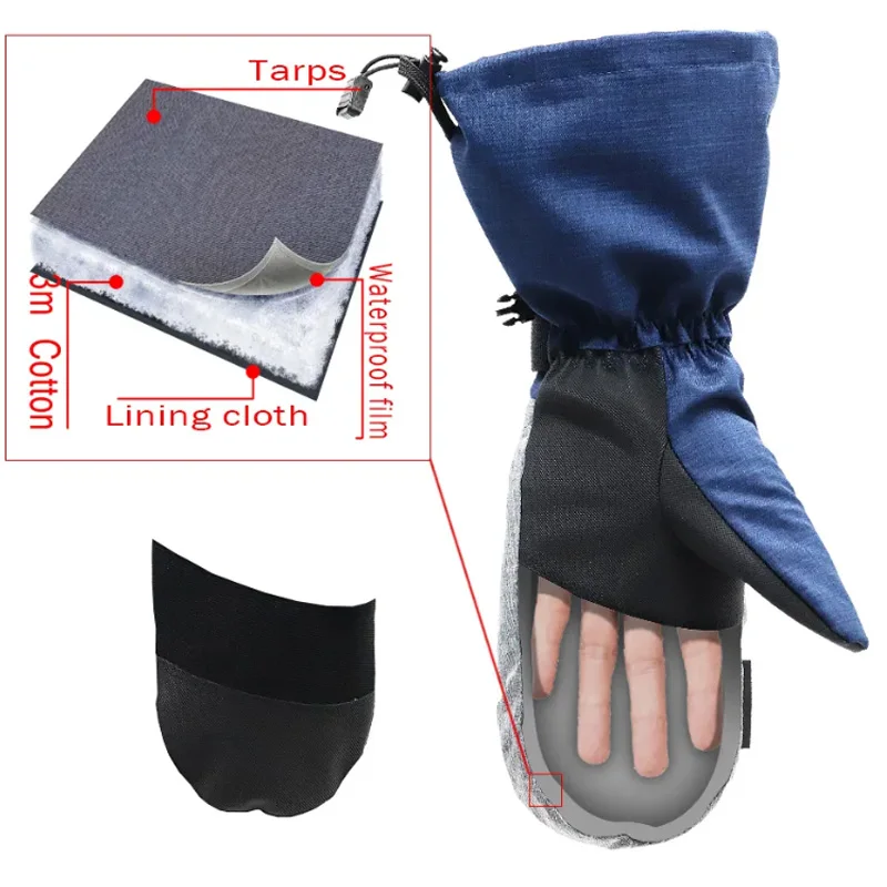 Waterproof Outdoor Sports Mittens with UV Protection Winter Insulated Warm Touch Screen Gloves & Mittens Windproof Mittens