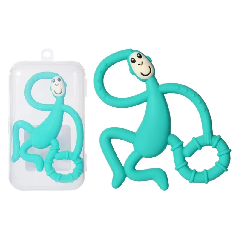 BPA Free Food Grade Silicone Baby Monkey Teether Animals Shape Silicone Teethers Reusable Infant Teeth Toys