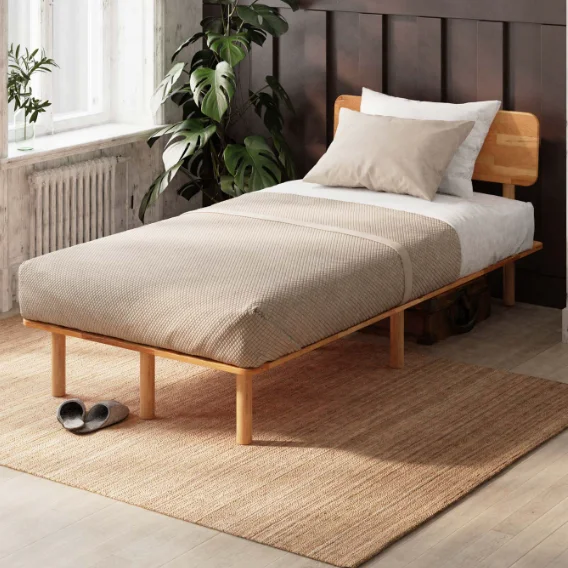 Hot Sale Single Bed 100*200 Beech Wood Handcrafted Zero Fly Organic Combining Bedroom Furniture