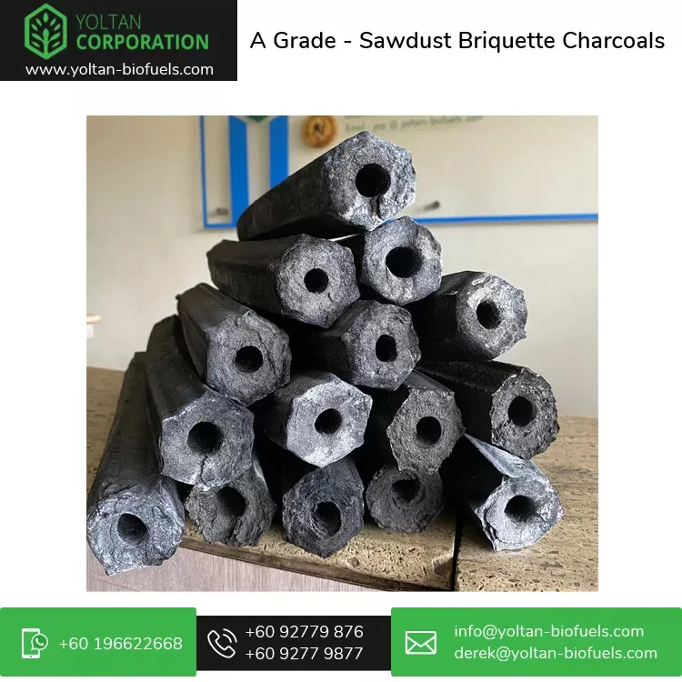 High Density Hard Wood Material 10 kg Sawdust Briquette Charcoals for Barbecue / BBQ / Barbeque