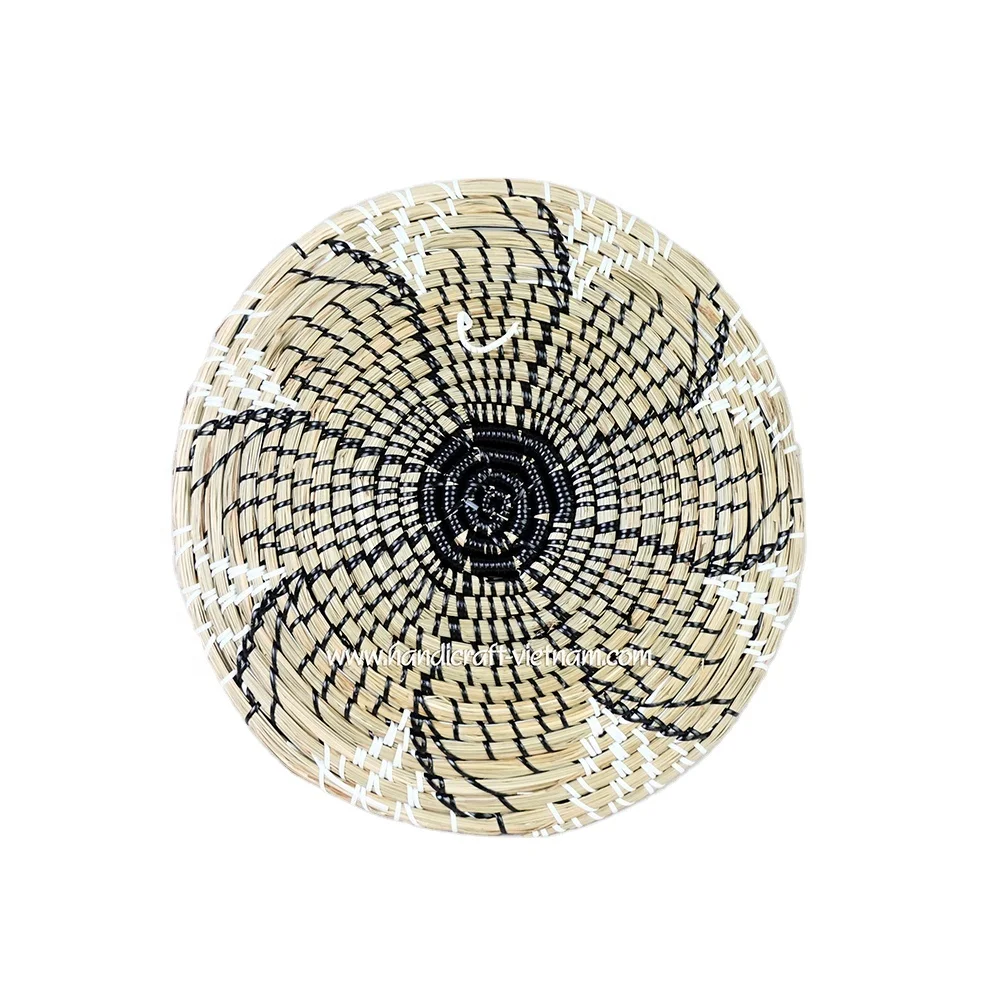 100% Handmade OEM Feature Classic Home Garden Supplies straw Scandinavian Top New handwoven plates seagrass wall hanging