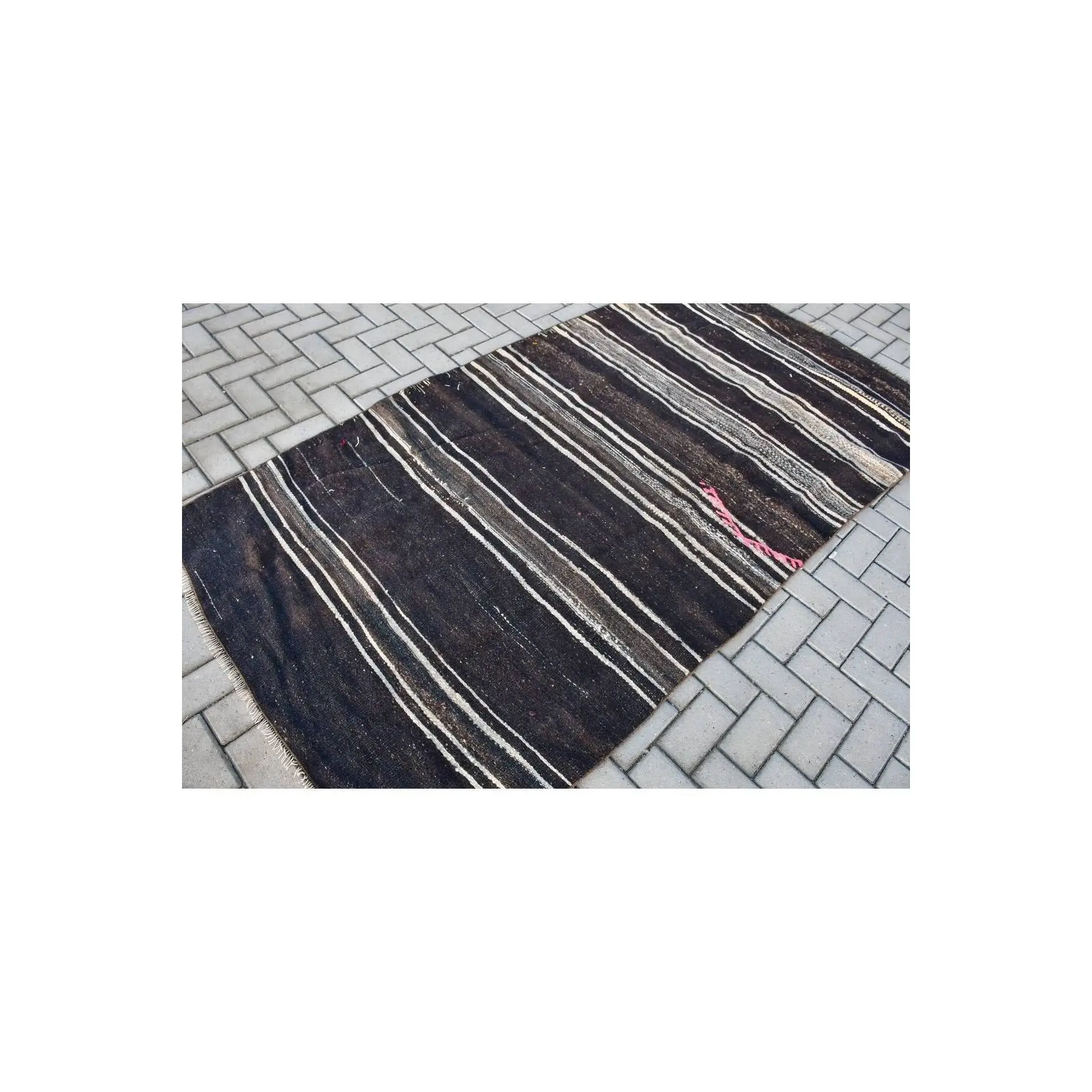 Hand Woven Carpet, Cool Kilim, 121x256 Cm, Nostalgic Kilim, Anatolian Kilim, Floor Kilim