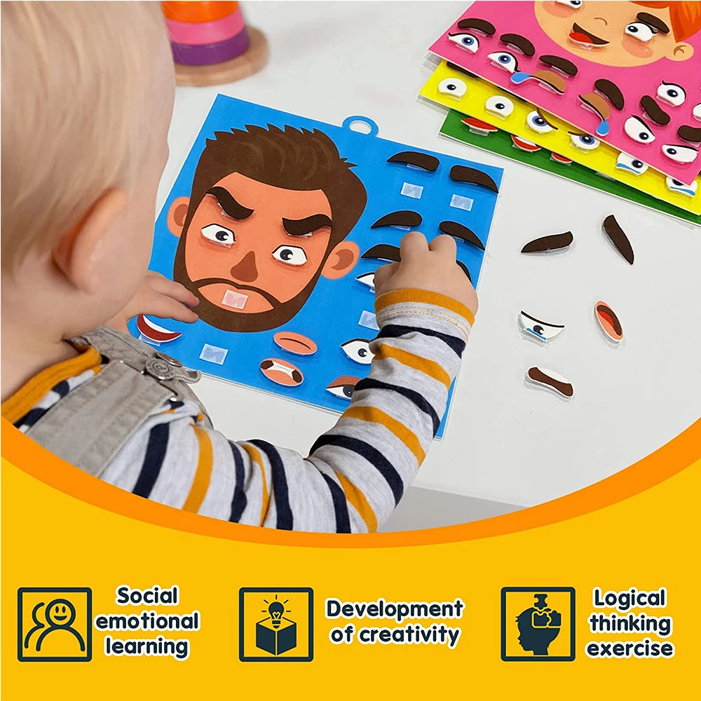 cheap kids educational toys Multiple Facial Expressions toys Felt Face Board for Social Emotional Learning Activities toys