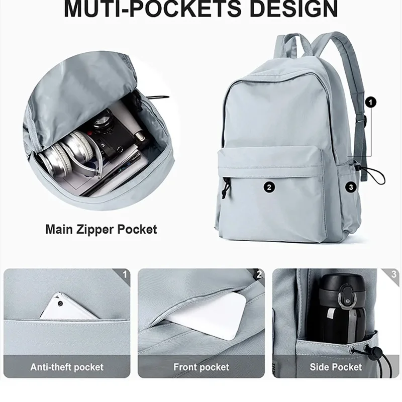 Waterproof Nylon Wholesale College Backpack Bag School Backpacks For University Students