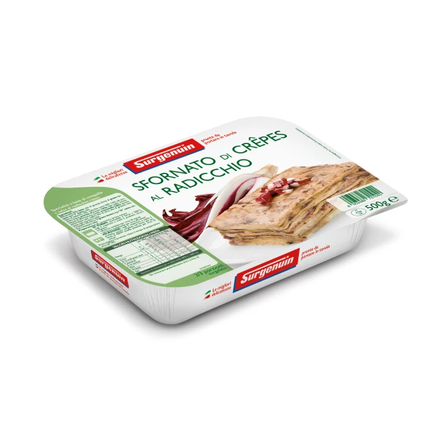 High quality italian pasta food products ready to eat ready meals frozen flan with radicchio crepes