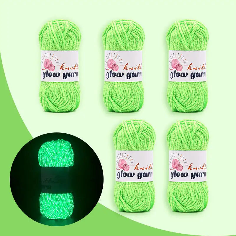 Hot-selling Luminous Glow in the dark Crochet yarn Knitting Yarn Hand Knitting for Christmas