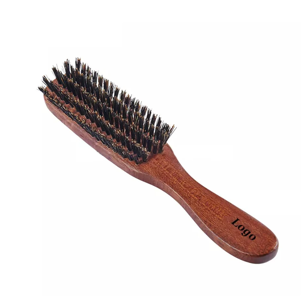 Мужская круглая щетка для чистки дикого кабана, гребень и барсук для бритья, деревянные кабаны, щетка для бороды