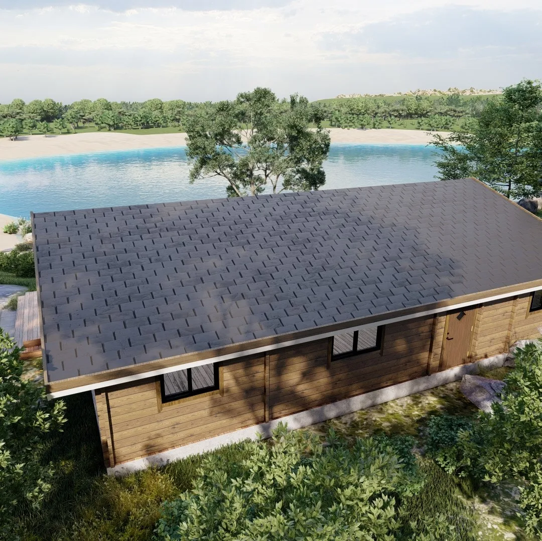 Project Johann hybrid log cabin set direct from production energy efficient residential  kit flat pack EC5 hybrid construction