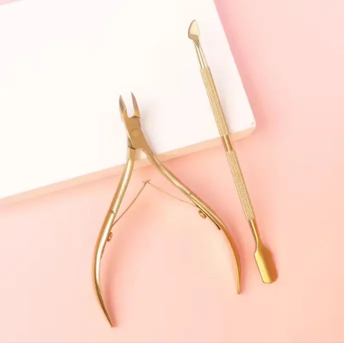 Gold Stainless Steel Cuticle Nail Nipper Custom Trimmer Dead Skin Remover Pedicure Clipper Manicure Finger Custom Cuticle