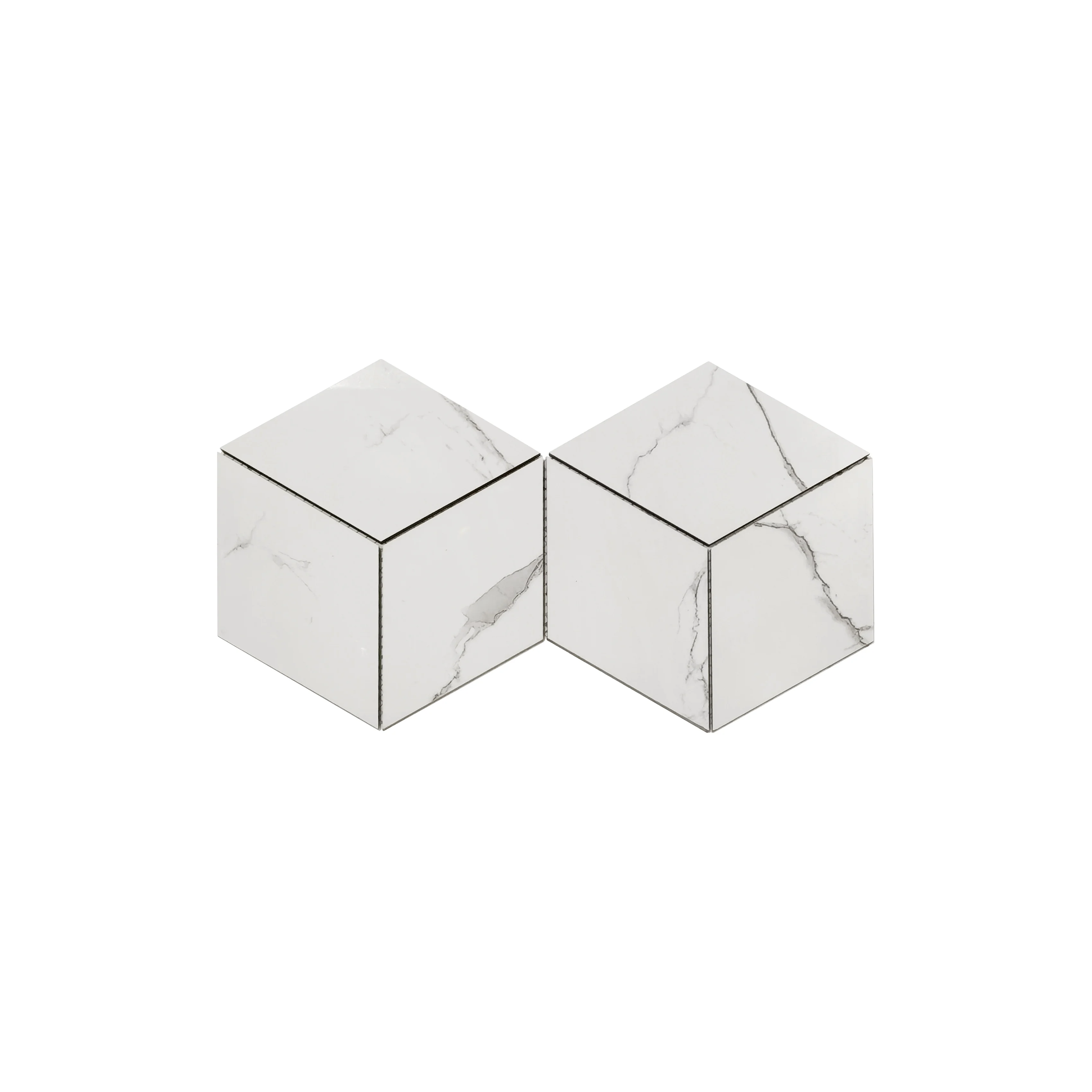 Carrara White Marble Ceramic Mosaic Tiles Cutting Porcelain with Natural Stone Feeling Square Wall Tiles with Clear Texture