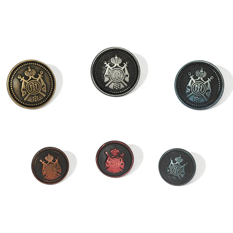 High Quality Engraved Gold Brand logo Custom Clothes Metal Dome Shank Button with for Denim Clothing