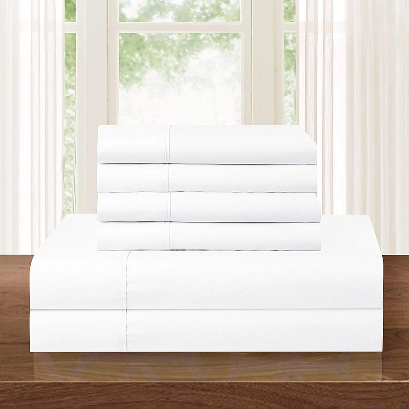 Cotton Bed sheets Fitted Bed Sheet with Elastic Corner Bands Twin XL 100 Plain Custom Linen White Embroidered Dobby Customized