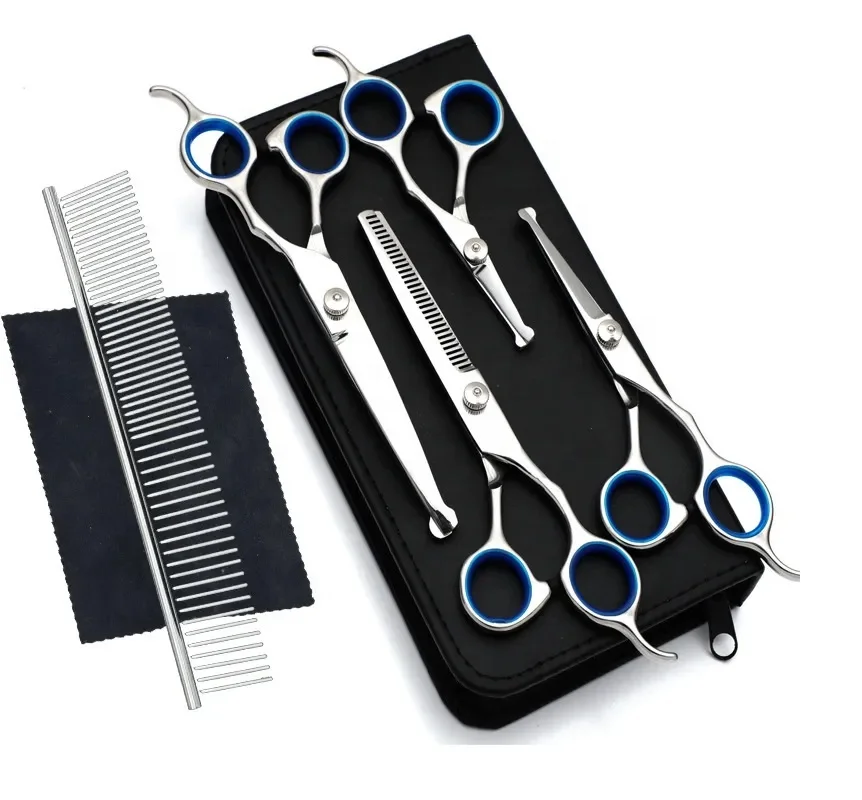 Pet beauty grooming Kit High quality Shears hair cutting Scissors Set Curved shears Cutting For Pets