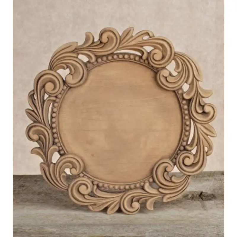 Contemporary Elegant Stylish Wood Mirror Frame with Unique Carved Patterns for Living Room or Bedroom Wall Decor