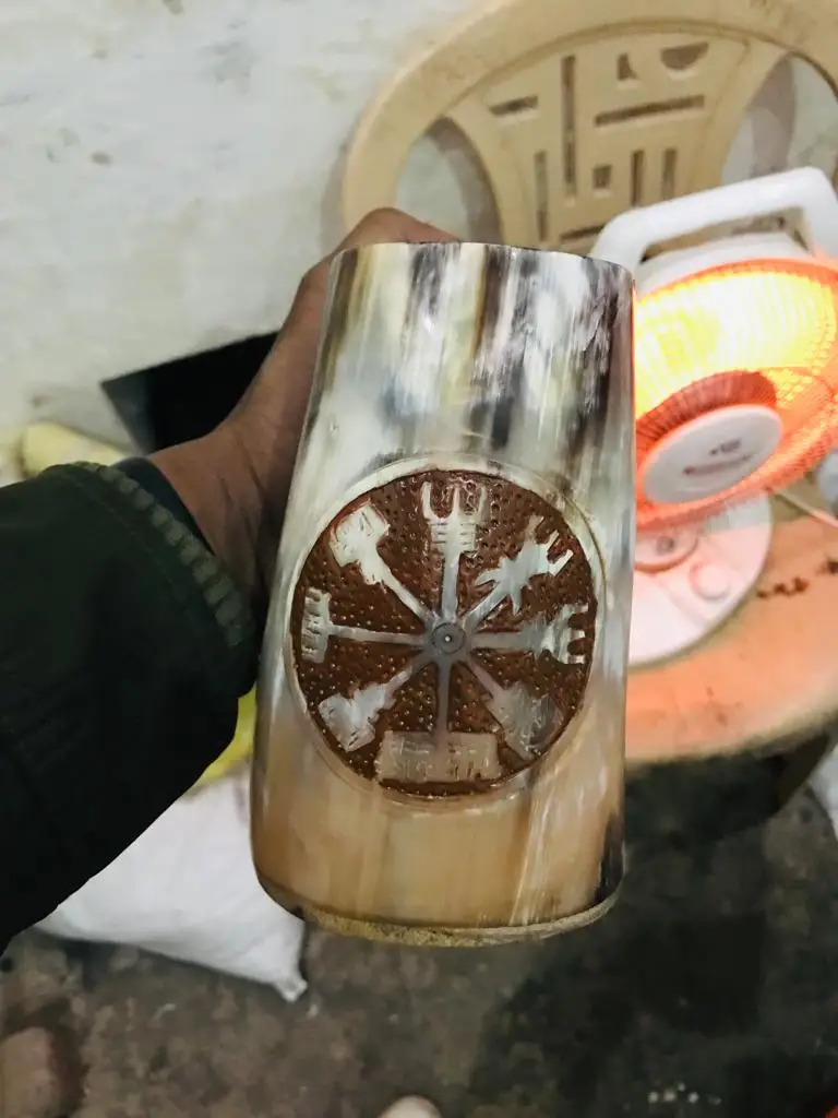 Unique Design Buffalo Horn Drinking Mugs for Beer Drinking and Wine Drinking Available at Wholesale Price From India