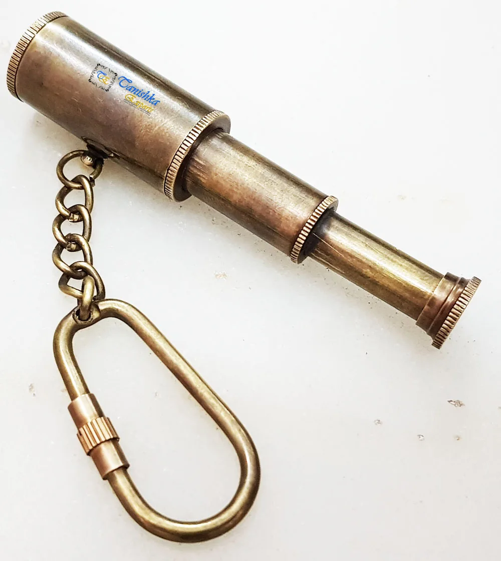 Nautical Telescope Keychain Monocular Brass Antique Finished Assorted Usable Keyring Metal Crafts Baptism Gift Christmas gift