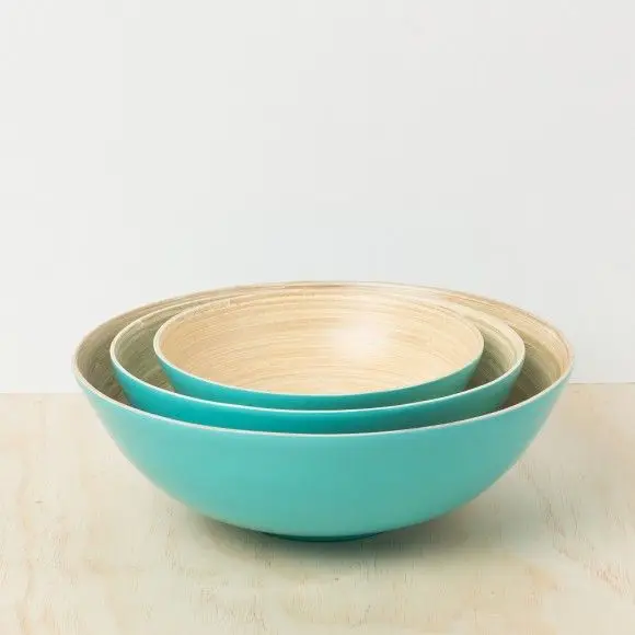 Natural Bamboo Salad Bowl Sauce Bowl for Sustainable Living for Serving Healthy Meals Snacks Parties Dogs to Family Friends