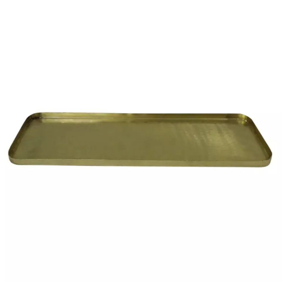 Serving Tray Gold Hammered Color Modern Design Small Size Dish And Plate For Restaurant And Kitchenware Handmade