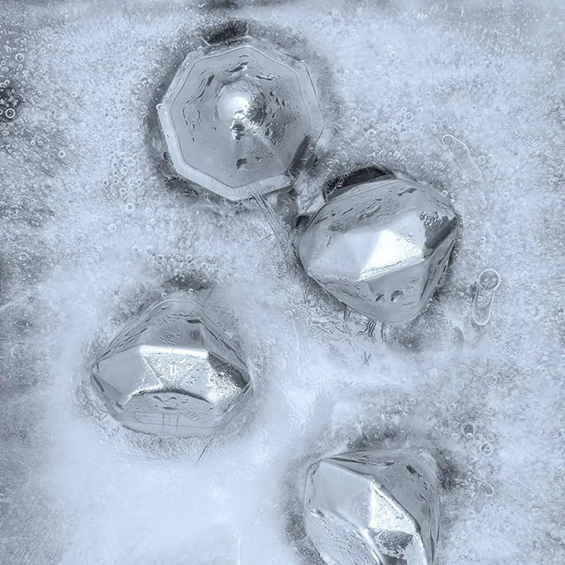 Clean Small Cute Mini Freezer Stones Whisky Stainless Steel Reusable Block Refreezable Ice Cubes