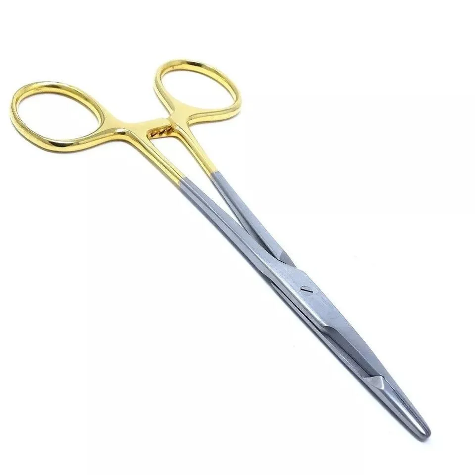 TC Mayo Needle/Suture Holder Driver with Tungsten Carbide Inserts and Gold Rings - Premium Grade Instrument (6 in.)