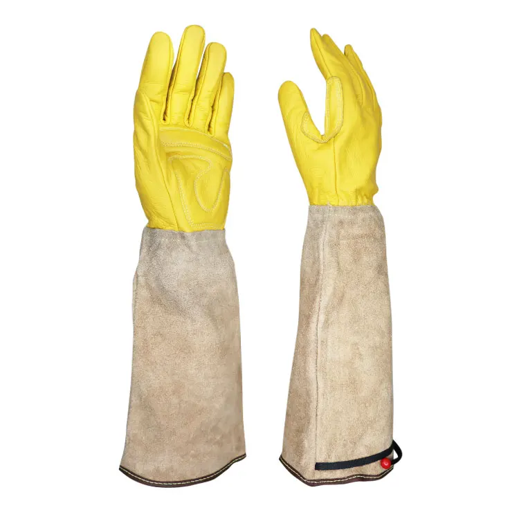 Wholesale Drurable Anti-Slip Long Sleeve Thorn Protective Gauntlet Breathable Work Leather Gardening Gloves For Women